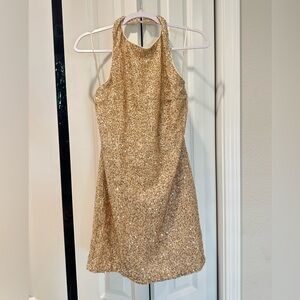 Vici Gold Sequin Mini Dress